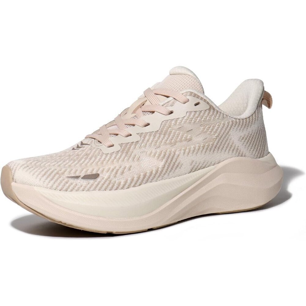 Hawkwell Women's Beige Cloud Zero Breathable Cushion Active Walking Sneakers